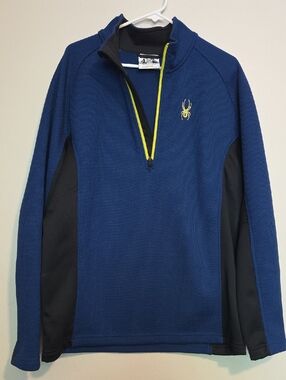 Spyder Blue and Yellow Quarter-Zip Pullover